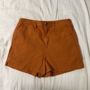 EUC Madewell Camp Shorts- High Waisted and Burnt Orange- Size Medium